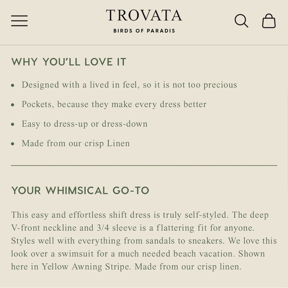 Trovata Birds of Paradise “Lucca” yellow awning stripe linen shift dress coverup - Picture 12 of 13